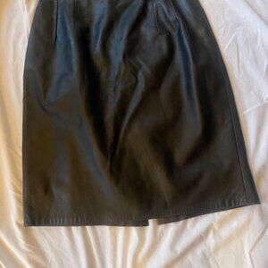 Vintage Black Leather Skirt